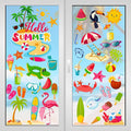 9 Sheets Summer Window Clings, Double Sided Summer Window Clings for Glass Windows, Hello Beach Decals, Sun Watermelon Pattern Stickers for Home Office Accessories Decorations-Ruum Studio Home