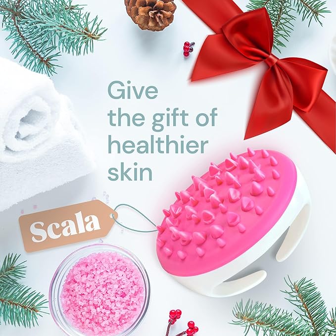 Scala Silicone Anti Cellulite Massager, Body Shower Scrubber, Cellulite Remover - Improve Circulation, Distribute Fat Deposits, Body Massager, Exfoliator, Fat Roller Use with Creams and Oils - Pink-Ruum Studio Home