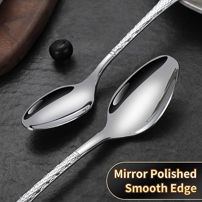 Hammered Silverware Set,20 Piece Modern Flatware Set Service for 4,Mirror Polished Stainless Steel Cutlery Set Utensil Set Tableware Set,Kitchen Knives Forks Spoons Set,Dishwasher Safe-Ruum Studio Home