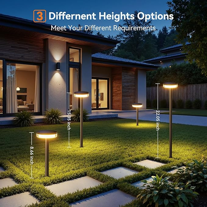 LETMY Solar Pathway Lights Outdoor, 6 Pack 2X Brighter Solar Lights Outdoor Waterproof, Taller Pathway Light with Larger Panel, Auto On/Off Up to 12Hrs Driveway Light for Yard Outside Patio Path Lawn-Ruum Studio Home