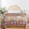 Boho Throw Blanket for Bed - 100% Pure Cotton Ultra Soft Rustic Quilt - Farmhouse Decor Bed Blankets, All Season Rustic Throw for Sofa Couch Chair(60"×80", Art Squares)-Ruum Studio Home