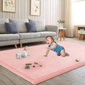 Baby Play Mat for Floor Tummy Time Mat Nursery Rug Muscle Mat Area Rug Playroom Rug Tatami Mat 4'11x3'28" Memory Foam 1.3" Thick Crawling Mat for Babies,Toddlers, Infants, Kids,Floor Mat(Pink)-Ruum Studio Home