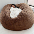 Big Huge Giant Bean Bag Chair for Adults, (No Filler) Bean Bag Chairs in Multiple Sizes and Colors Giant Foam-Filling Required- Machine Washable Covers, Double Stitched Seams (Coffee,7FT)-Ruum Studio Home