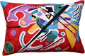 Lumbar Kandinsky Red Abstract Pillow Cover Modern Throw Pillowcase Modern Chair Cushion Red Contemporary Pillowsham Farmhouse Couch Cushions Hand Embroidered Wool Size 14x20-Ruum Studio Home