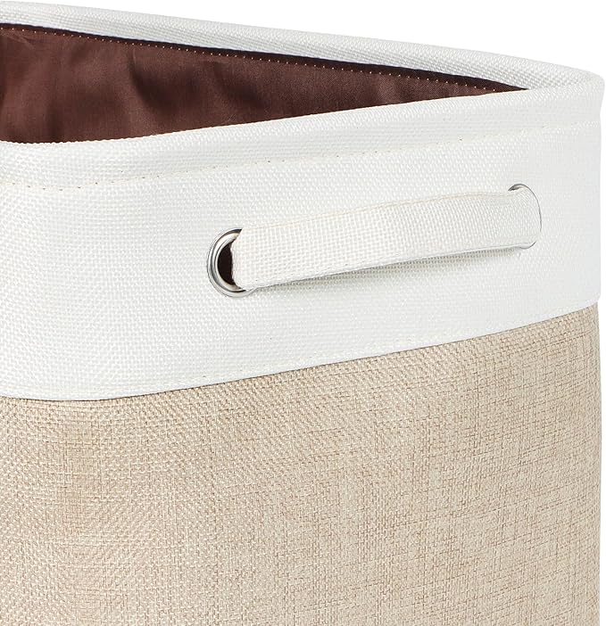 Kntiwiwo Foldable Storage Bin Collapsible Basket 12" x 10" x 9.5" Cube Storage Organizer Bins with Dual Carry Handles for Home Closet Shelves Drawers Organizer, Set of 3, Beige-Ruum Studio Home