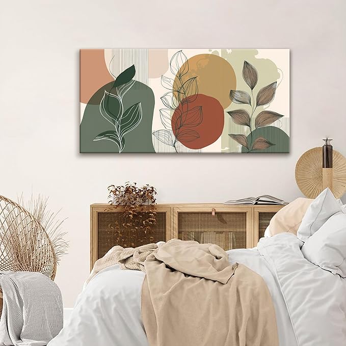 Tsomzxng Abstract Boho Wall Art Century Modern Canvas Art Wall Decor Artwork Abstract Wall Decor Modern Minimalist Canvas Painting Prints Wall Picture For Bedroom Bathroom Office Wall Artwork 20"X40"-Ruum Studio Home