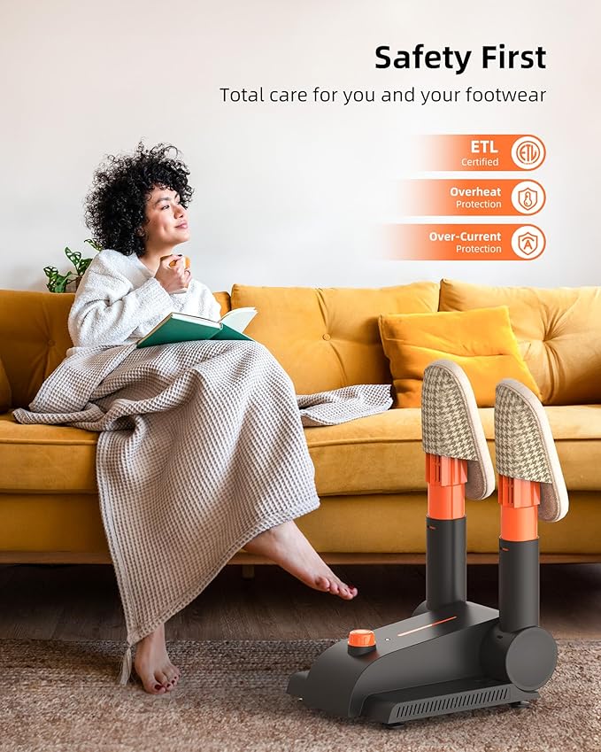Xasla Shoe Dryer, Boot Dryer for Work Boots, Forced-air Heating Gloves & Sneakers Warmer, Folding Design with Adjustable Rack, Timer, Heat Blower Quick Drying-Ruum Studio Home