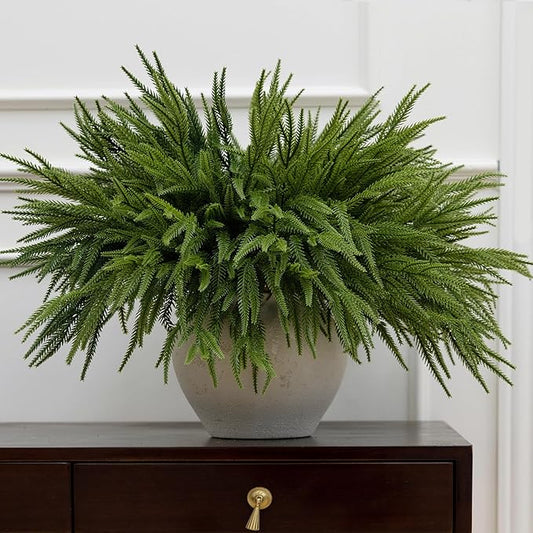 MISSPIN 30 Pcs 21.5 Inches Christmas Norfolk Pine Branches, Norfolk Pine Artificial Christmas Branches DIY Crafts Faux Pine Branches for Xmas Indoor Outdoor Home Decor-Ruum Studio Home