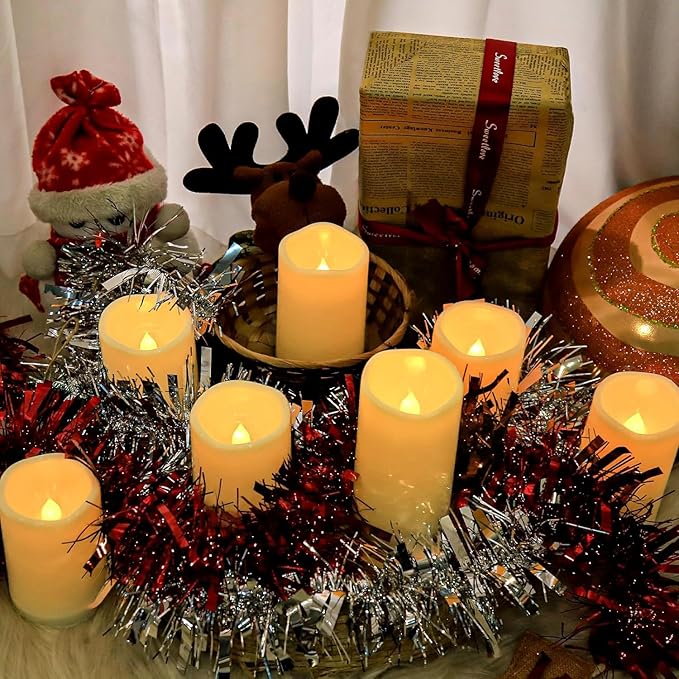 Aignis 14pcs Flameless LED Candles Battery Operated with Remote Timer, Outdoor Indoor Waterproof, Warm Glow for Cozy & Romantic Home/Wedding/Holiday Décor (D 3'' x H 4''/5''/6'')-Ruum Studio Home
