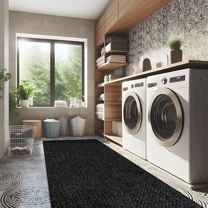 CAMILSON Easy Jute Rug 2x3, Indoor Outdoor Dark Gray Color Farmhouse Area Rugs for Living Room and Kitchen Rug, Solid Boho Woven Design, Easy-Cleaning, Washable Outside Carpet Alfombras (2 x 3)-Ruum Studio Home