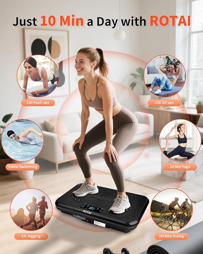 Shake Plate Vibration Exercise Machine for Lymphatic Drainage Massager & Weight Loss, 400 lbs Capacity Whole Body Vibrating Plate Workout for Women and Men-Ruum Studio Home