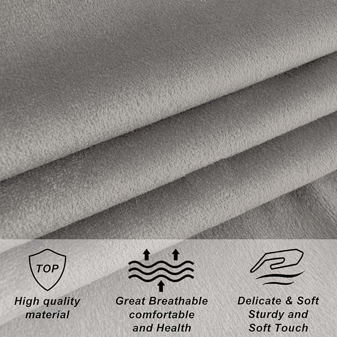 Velvet Upholstered Headboard King/Cal King Size Latest Model Wall Mount, Bed Frame Mount, Featuring High-Density Sponge Padding, Luxury Texture Easy Assembly and Style-Light Gray-Ruum Studio Home
