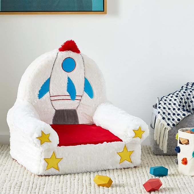 Amazon Basics Children's Plush Toddler Chair, Rocket, Multicolor-Ruum Studio Home