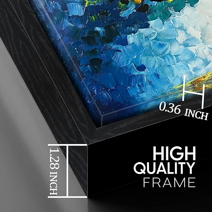 Hand Painted Colorful Tree Painting for Living Room - Bedroom Signs Wall Decor Above Bed - Large Framed Wall Art Size 29" x 59"-Ruum Studio Home