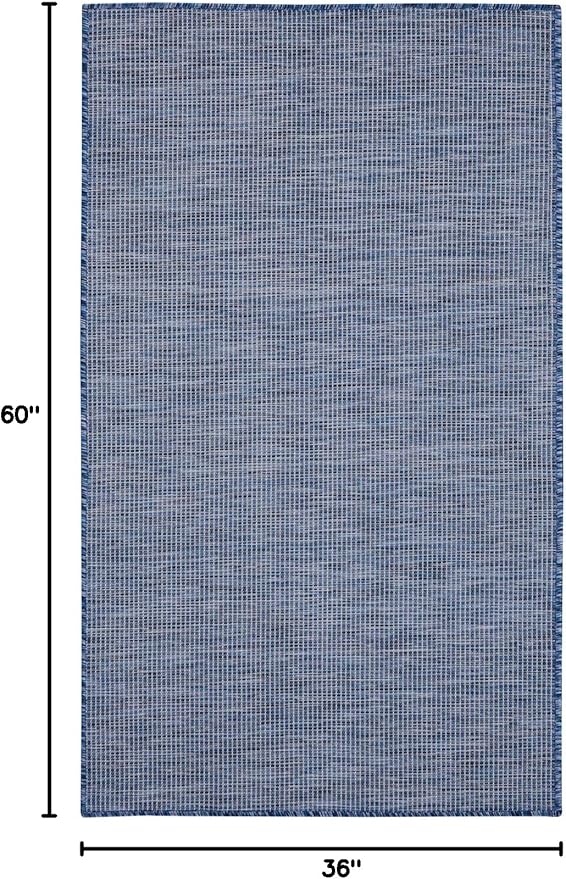 Nourison Positano Indoor/Outdoor Navy Blue 3' x 5' Area Rug, Easy Cleaning, Non Shedding, Bed Room, Living Room, Dining Room, Backyard, Deck, Patio (3x5)-Ruum Studio Home