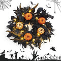 GarveeHome Halloween Wreath for Front Door, 18 Inch Fall Wreath with Pumpkins and Maple Leaves for Indoor Outdoor Wall Window Porch Patio Garden Farmhouse Home Party Prom Decoration-Ruum Studio Home