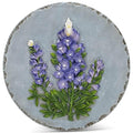 NAT & Jules Floral Colorful Dimensional Indoor Outdoor 12 inch Round Cast Resin Decorative Garden Stepping Stone, Patio, Walkway Sculpture Yard Art, Bluebonnet-Ruum Studio Home