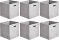 Amazon Basics Collapsible Cube Storage Organizer Bins, 6-Pack, 10.5 x 10.5 x 11 inches, Light Grey-Ruum Studio Home