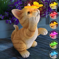 Solar Garden Statue Cat Figurine,Resin Cat Statue Playing Butterfly,Outdoor Decoration for Patio,Balcony,Yard, Lawn-Unique Housewarming Gift for Garden Mom Grandma-Ruum Studio Home