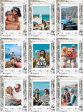 Vittanly 4x6 Picture Frames Set of 9, Shatter Resistant Plexiglass, Display 3.5x5 Pictures with Mat or 4x6 without Mat, Photo Frames for Wall or Tabletop, Engineered Wood, Distressed White-Ruum Studio Home
