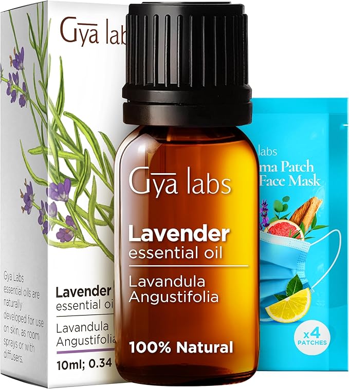 Gya Labs Lavender Essential Oil for Diffuser - 0.34 Fl Oz - 100% Pure Natural Lavender Oil for Skin, Hair, Massage, Aromatherapy & Candle Making Scent-Ruum Studio Home