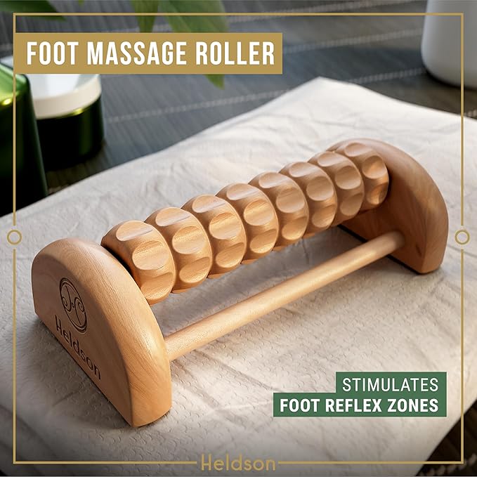 HELDSON® Wooden Therapy Massage Tools [6 Pieces] - Wood Rollers for Body Sculpting - Lymphatic Drainage Massager - Cellulite Tool - Maderoterapia Kit - Back Rolling Stick - Wellness Gifts Women, Men-Ruum Studio Home