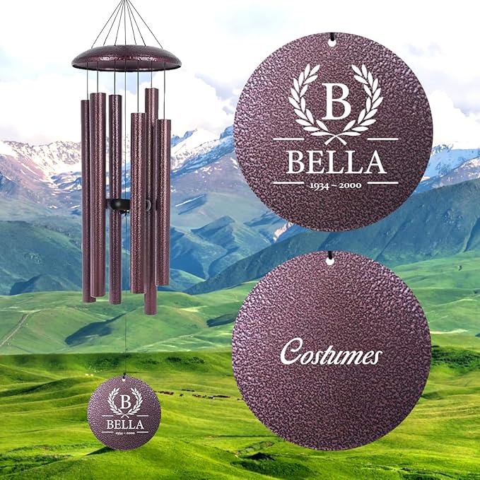 ASTARIN 36" Large Deep Tone Personalized Sympathy Wind Chimes, Memorial Wind Chime for Loss of Mother Father Loved One, Bereavement Gifts Decor Outdoor Patio Garden Graveyard(Produced in USA)-Ruum Studio Home