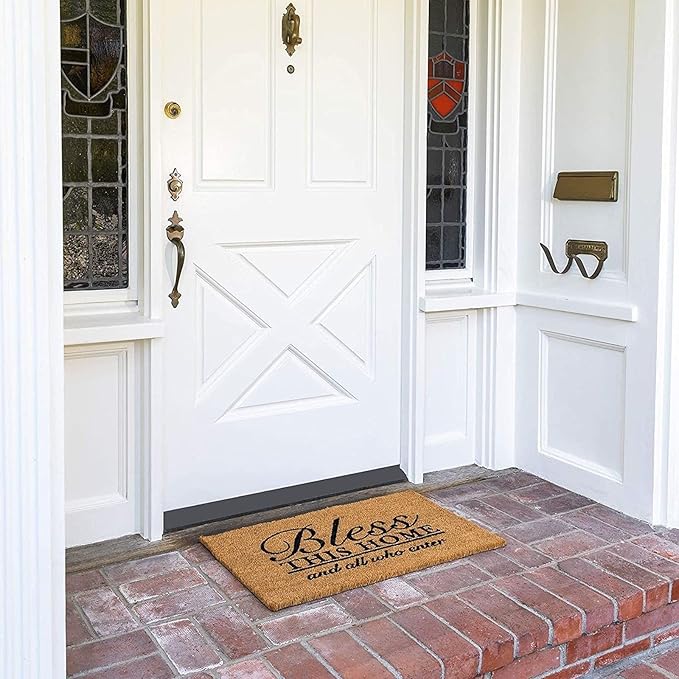 Juvale Coco Coir Door Mat 17 x 30 in - Bless This Home and All Who Enter Doormat for Front Entrance-Ruum Studio Home