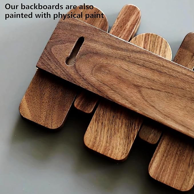 Wall Mounted Piano Key Hanger | Flip Style Hook | Entrance Wall Art Hook, Made of Oak Wood (3 Times Painted, 4 Times Polished) (Arc Walnut, 6Hooks)-Ruum Studio Home