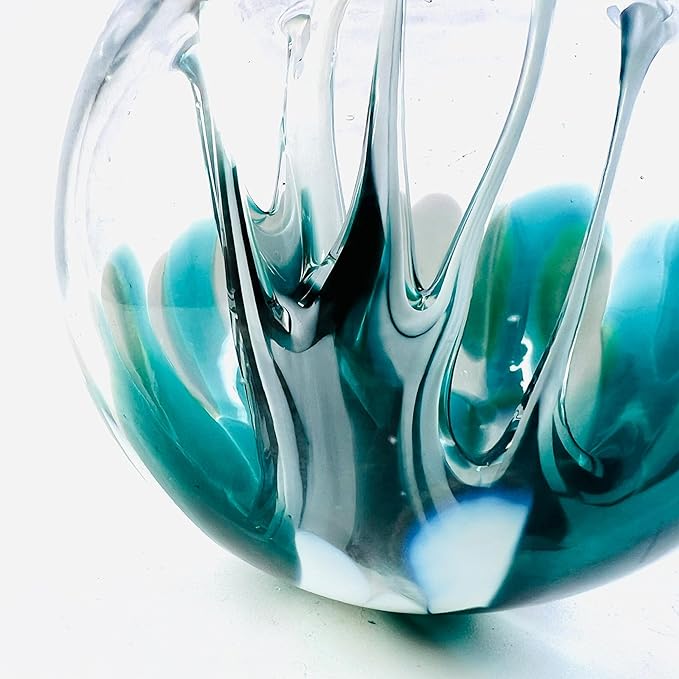 Luke Adams Handmade Glass Gazing Balls for Garden on Clearance – Hand Blown Glass Gazing Ball for Yard Décor – Decorative Garden Globe (Waterfall)-Ruum Studio Home