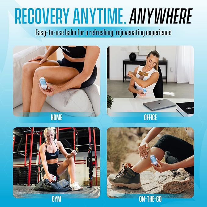 4KOR Recovery Stick - Natural Muscle Balm | Hemp Infused | for Muscles, Joints, Post-Workout | Features a Cooling & Warming Sensation | Portable & Non-Greasy Twist-Up Balms - 1 oz.-Ruum Studio Home
