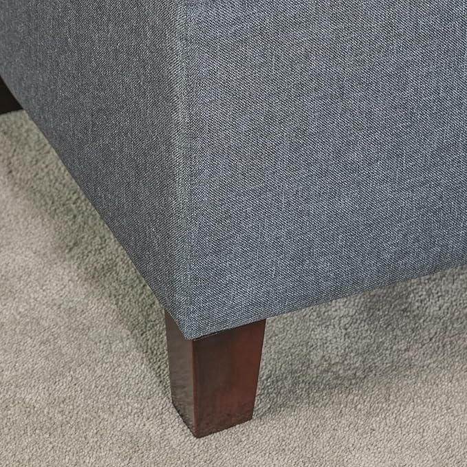 Adeco Chest and Footrest-Square Seat Storage Bench Ottoman, Gray-Ruum Studio Home