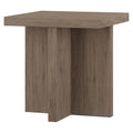 Henn&Hart 22" Wide Square Side Table in Weathered Gray, for Home, Living Room, Bedroom, Entertainment Room, Office-Ruum Studio Home