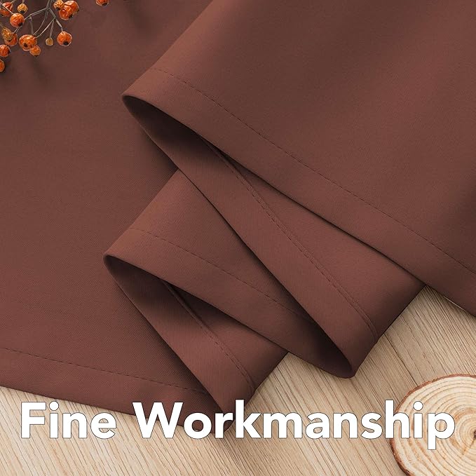 H.VERSAILTEX Blackout Window Curtain Panels Thermal Insulated Room Darkening Solid Grommet Curtains/Drapes for Bedroom Privacy Protection (Set of 2 Panels,52 by 63 Inch Long, Rust)-Ruum Studio Home