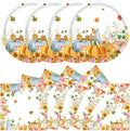 40Pcs Fall Paper Plates and Napkins Party Supplies, Disposable Thanksgiving Pumpkin Flower Wreath Plates Napkins Dinnerware Set for Autumn Theme Party Decorations (Fall)-Ruum Studio Home