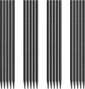 Rebar Stakes 16 Inch 20 Pack Heavy Duty Ground Anchors with Chisel Point End Long Straight Steel Tent Stakes 3/8" Thickness Metal Spikes Black Coated for Concrete Timber Camping Garden Plant-Ruum Studio Home