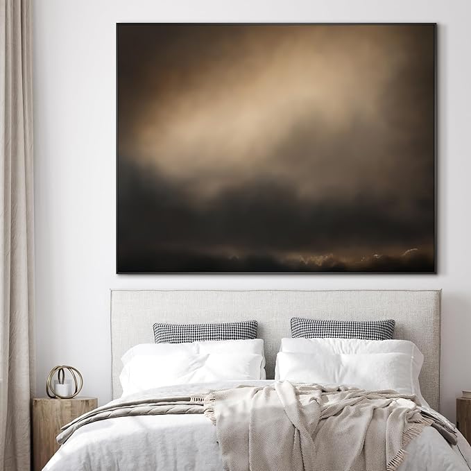 SIGNWIN 60"x72" Extra Large Framed Wall Art Golden Sunset Cloud, Moody Sky Scene for Home Living Room Bedroom Decor (Frame Assembly Required)-Ruum Studio Home