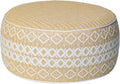 Outdoor Inflatable Ottoman with Air Pump, Embroidery Patio Footrest Stool D21”x H9”, Round Pouf Ottoman with Portable Handle Suitable for Garden, Camping, Bedroom, Living Room-Ruum Studio Home