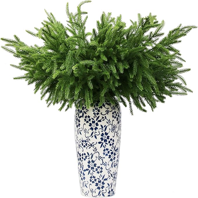 12Pcs Artificial Norfolk Pine Branches 24" Plastic Christmas Plants Decor Faux Greenery Stems Pine Picks Outdoor Faux Plants UV Resistant for Xmas Indoor, Front Porch Home Décor (12, 24inch)-Ruum Studio Home