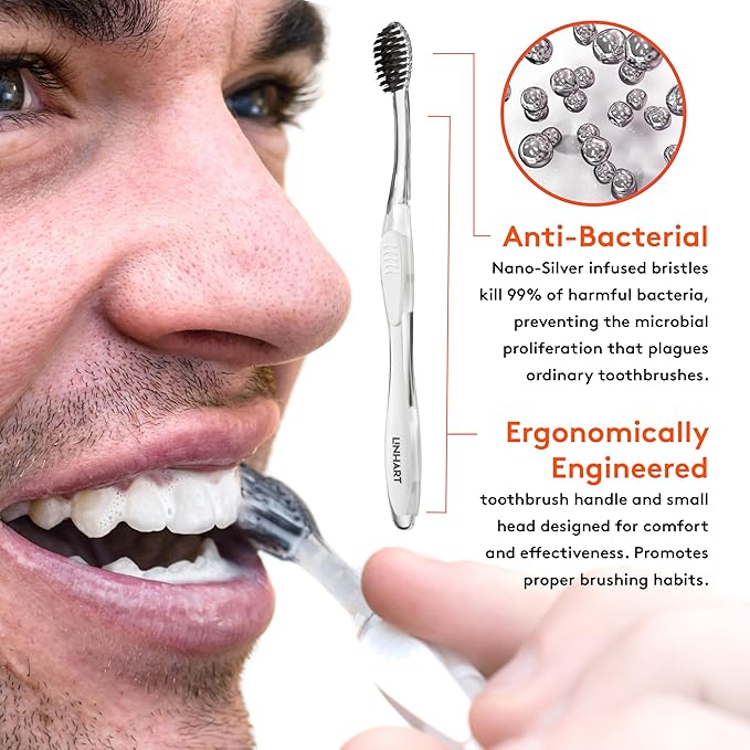 LINHART Extra Soft Toothbrush – Teeth Whitening Toothbrush with Multi Length Bristles, 4 Pack-Ruum Studio Home