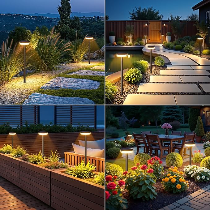 LETMY Solar Pathway Lights Outdoor, 6 Pack 2X Brighter Solar Lights Outdoor Waterproof, Taller Pathway Light with Larger Panel, Auto On/Off Up to 12Hrs Driveway Light for Yard Outside Patio Path Lawn-Ruum Studio Home