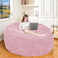 Large Bean Bag Chair, 5FT Giant Beanbag Chairs with Memory Foam Filled, Bean Bag Chairs for Adults, Ultra Soft Lazy Sofa for Living Room Bedroom (Pink)-Ruum Studio Home