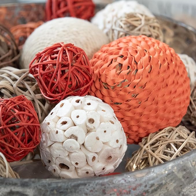 ANDALUCA Decorative Balls Bag Bowl Filler Home Decor (Orange)-Ruum Studio Home