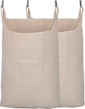 2 pack Laundry Collector, Laundry Hamper, Door Hanging Laundry bag with hooks (Beige, 2PC X 65Liters)-Ruum Studio Home