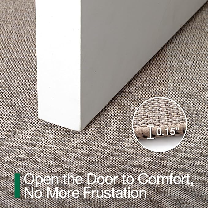 LUMI Ultra Thin Door Mat for Entryway,36"x56" Low Profile Non Slip Rubber Backing Indoor Doormat, Easy Clean Welcome Entrance Mat for Inside House, Patio, Beige-Ruum Studio Home