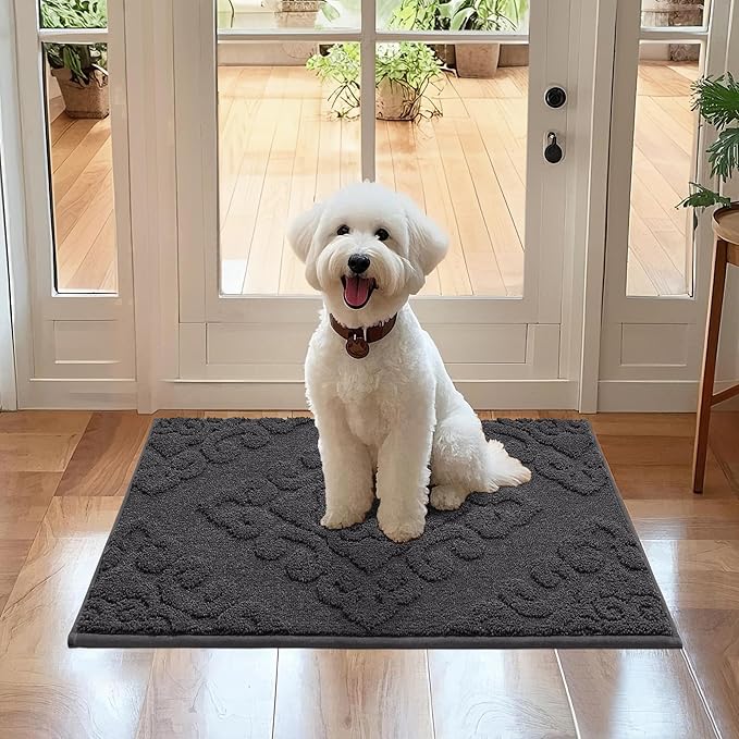 COSY HOMEER-Door-Mat-Non-Slip-Entryway-Rug 20”x32” Absorbent Welcome Mats Washable Dirt Trapper Door Mat Entrance Floor Mats for Front Back Doormats and Wet Shoes,Dark Grey-Ruum Studio Home