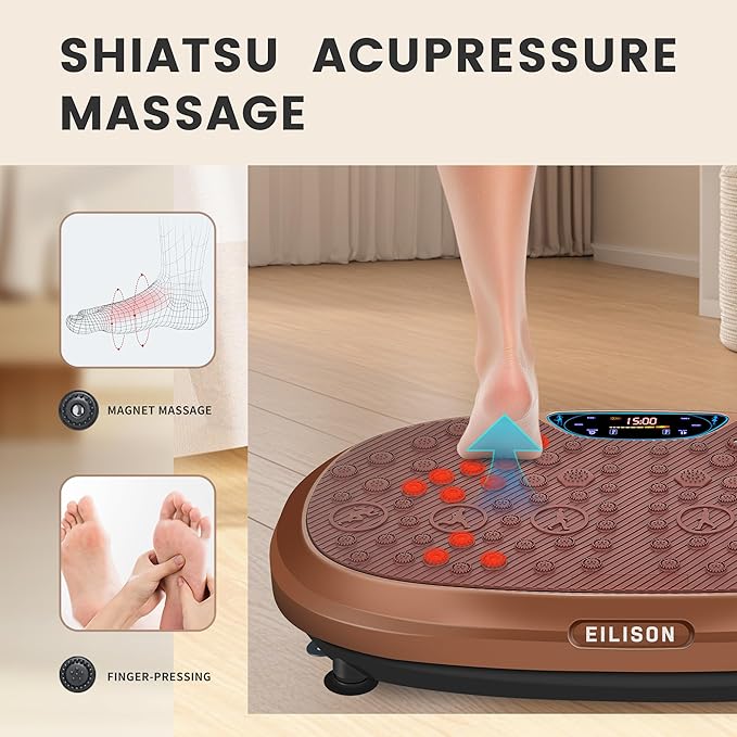 EILISON FitMax 3D XL Vibration Plate Exercise Machine - Whole Body Workout Vibration Platform w/Loop Bands - Lymphatic Drainage Machine for Weight Loss, Shaping, Wellness, Recovery-Ruum Studio Home