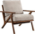 chairus Mid Century Accent Armchair Modern Upholstered Lounge Chair Compfy Leisure Arm Chair for Living Room Fireplace/Bedroom/Reception/Dorms, Denim Fabric Beige-Ruum Studio Home