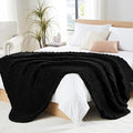 L'AGRATY Chunky Knit Blanket Throw: 80''x90'' Chenille Chunky Knitted Throw Blanket for Bed Couch - Handmade Thick Big Cable Knit Blanket - Large Chunky Crochet Rope Blanket for Home Decor(Black)-Ruum Studio Home