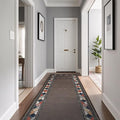 Beverly Rug Outdoor Runner Rug 2x7 Modern Floral Bordered Area Rugs for Indoor and Outdoor Patio Easy to Clean Non Shedding Living Room Porch Garden Washable Outside Carpet (2 x 7 Brown)-Ruum Studio Home